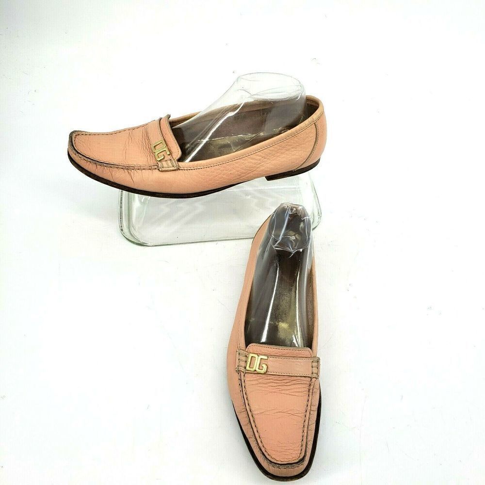 Vtg‎ Dole & Gabbana Loafer Shoes Womens Size 40.5 EU 10.5 US Pink Nude Preppy